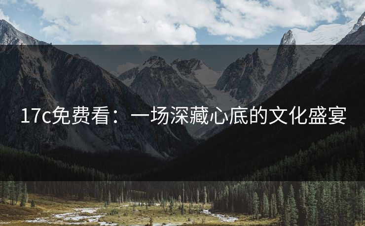 17c免费看：一场深藏心底的文化盛宴