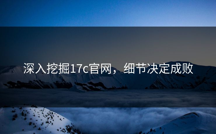 深入挖掘17c官网，细节决定成败