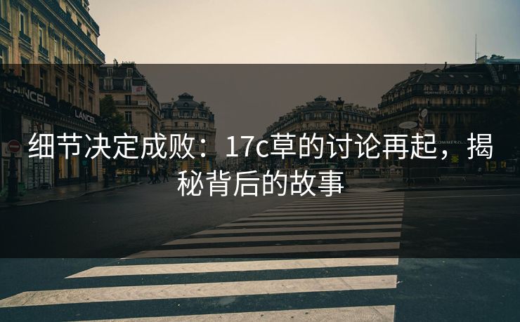 细节决定成败：17c草的讨论再起，揭秘背后的故事