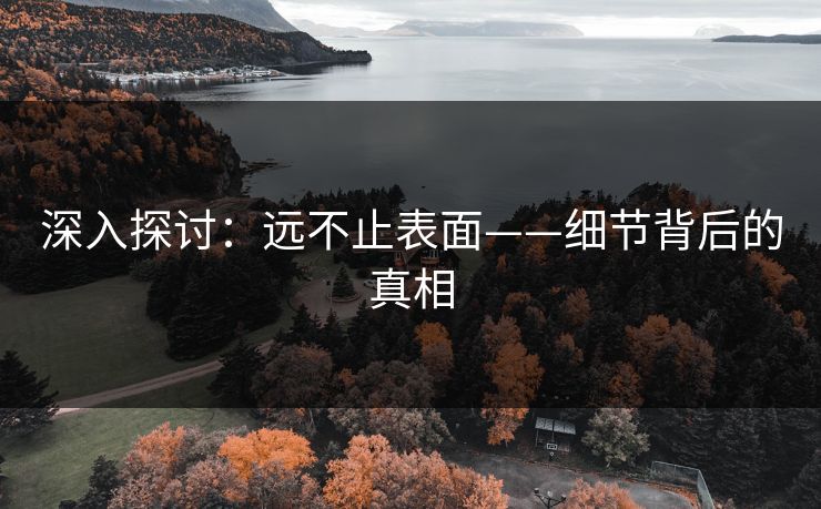深入探讨：远不止表面——细节背后的真相