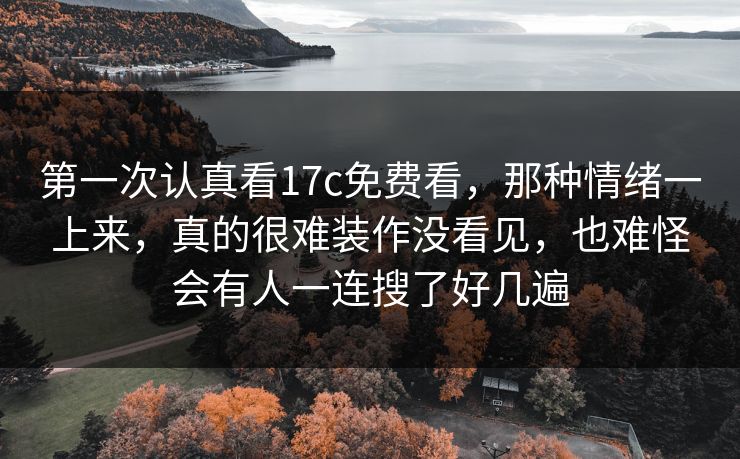 第一次认真看17c免费看,那种情绪一上来,真的很难装作没看见,也难怪会有人一连搜了好几遍 第一次认真看17c免费看,那种情绪一上来,真的很难装作没看见,也难怪会有人一连搜了好几遍
