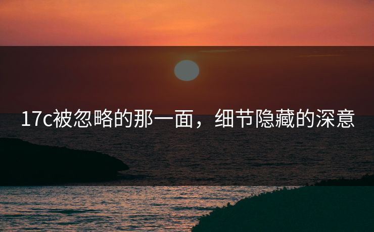 17c被忽略的那一面,细节隐藏的深意 17c被忽略的那一面,细节隐藏的深意