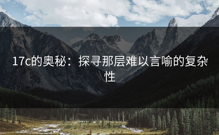 17c的奥秘：探寻那层难以言喻的复杂性